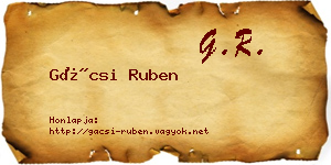 Gácsi Ruben névjegykártya
